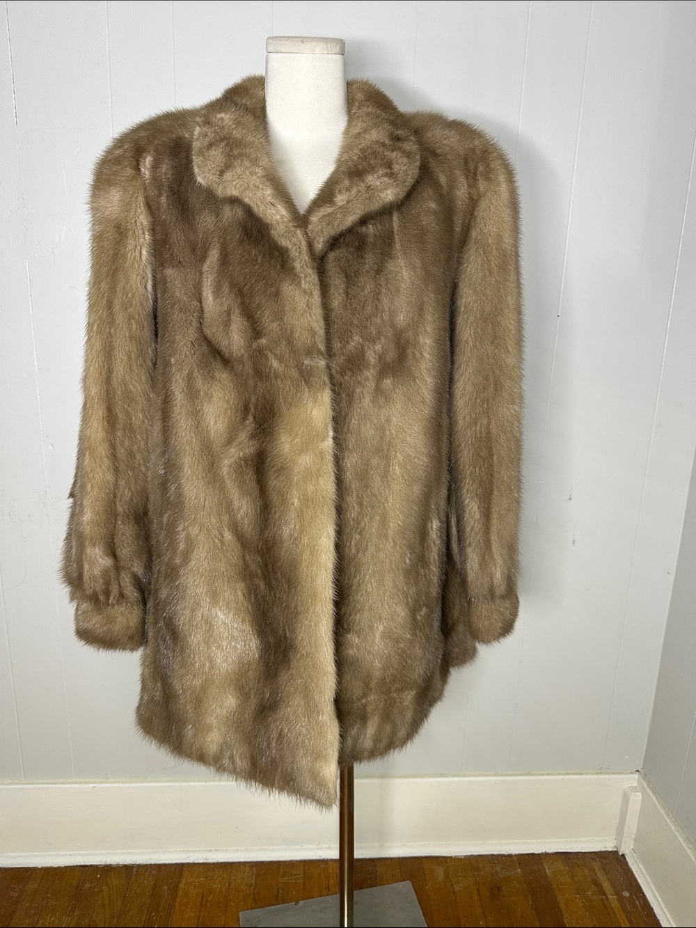 Vintage Genuine Mink Mid Length Fur Coat